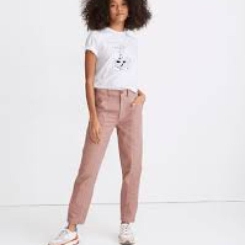 Madewell Moleskin High Rise Seamed Tapered Pants 4 Pocket  Womens 12 Mauve Pants